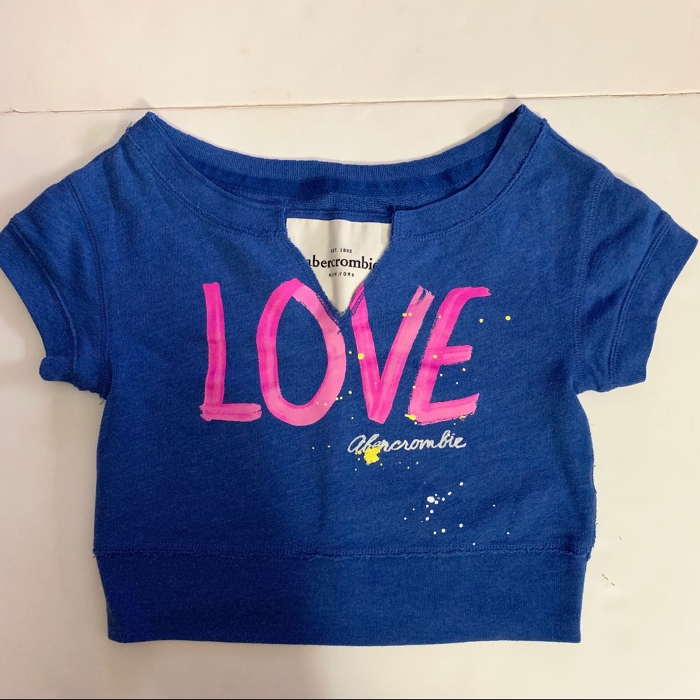 Blue Cropped Short Sleeve